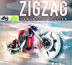 PS动作－炫彩波纹：Zigzag Colors Photoshop Action